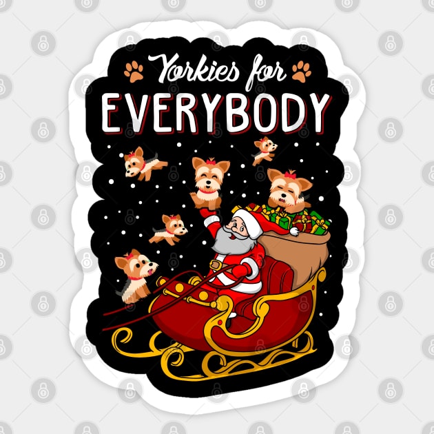 Yorkie Christmas Sweater. Yorkies for Everybody. Sticker by KsuAnn